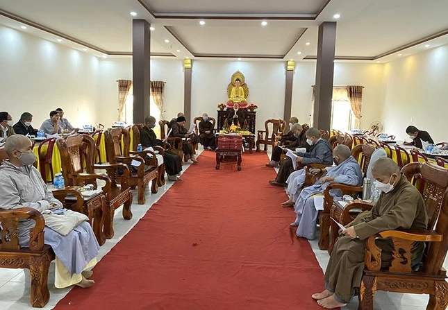 Ban Trị sự Phật giáo huyện Quế Sơn họp phiên đầu tiên năm Nhâm Dần ảnh 1