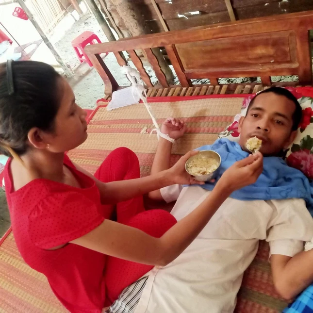 Bị tai nạn giao thông khiến anh Tuấn chấn thương hộp sọ