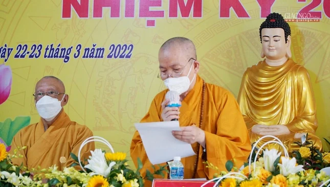 Hòa thượng Thích Niệm Thới phát biểu khai mạc phiên trù bị Hòa thượng Thích Niệm Thới phát biểu khai mạc phiên trù bị