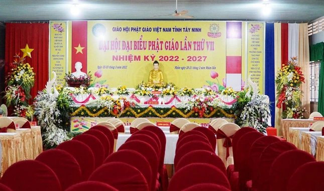 Hội trường tổ chức đại hội đã hoàn thiện