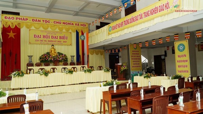 Hội trường chùa Viên Minh - nơi diễn ra phiên trù bị đại hội