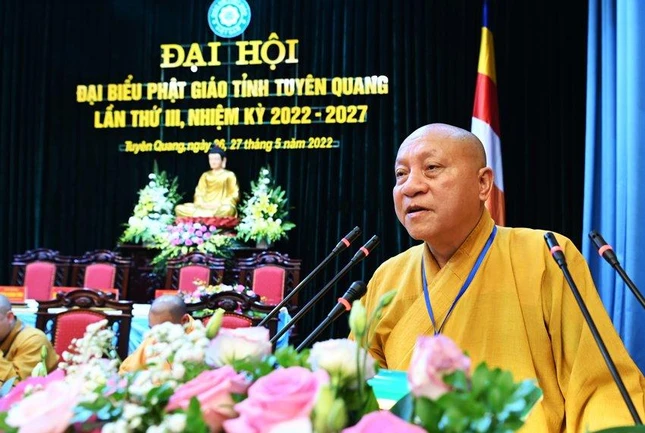 Hòa thượng Thích Gia Quang, Trưởng ban Trị sự GHPGVN tỉnh, Trưởng ban Tổ chức Đại hội phát biểu khai mạc