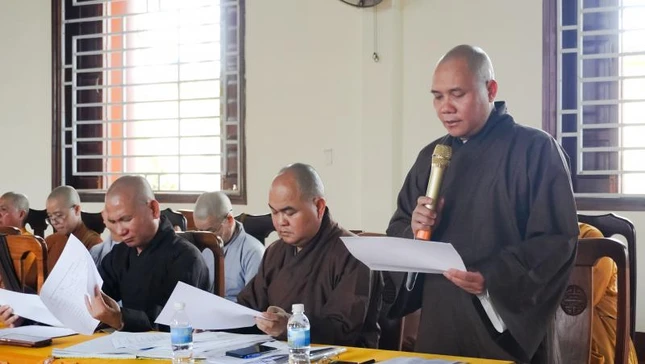 Đại đức Thích Vạn Nhơn thông qua kế hoạch tổ chức, dự thảo báo cáo, phương hướng hoạt động Phật sự nhiệm kỳ mới và dự kiến nhân sự giới thiệu vào Ban Trị sự tỉnh nhiệm kỳ 2022-2027