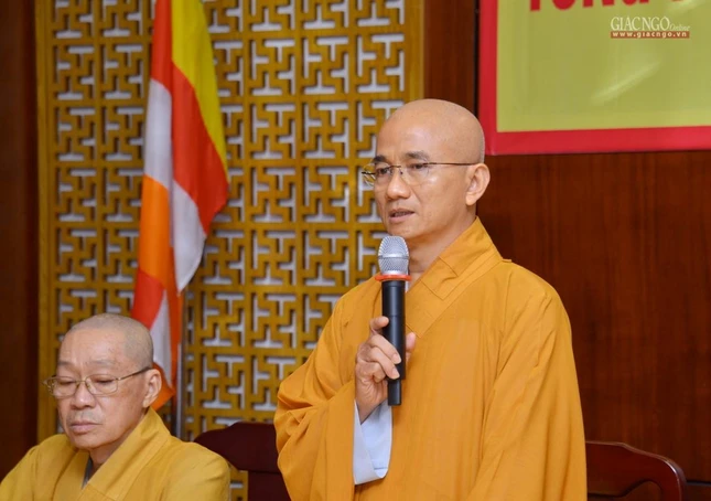 Thượng tọa Thích Thiện Quý ghi nhận, tán thán công đức hai Ban đã có những hoạt động hiệu quả, có trách nhiệm cao trong nhiệm kỳ qua