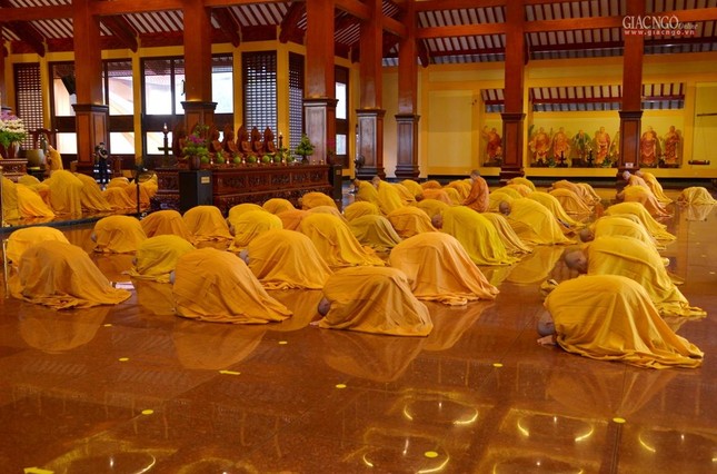 ... Đại chúng đảnh lễ Tam bảo, phát lồ sám hối theo pháp