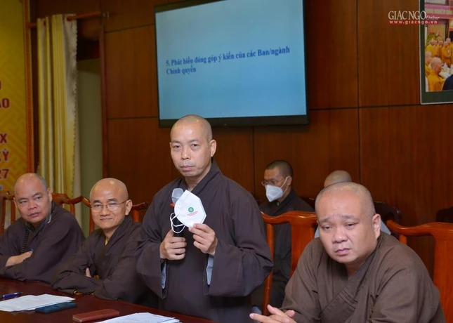 Thượng tọa Thích Quang Thạnh thông qua các chương trình đại hội, phương án về an ninh, trật tự