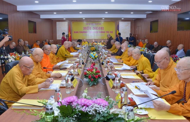 Quang cảnh hội nghị Ban Thường trực Hội đồng Trị sự GHPGVN sáng 10-7