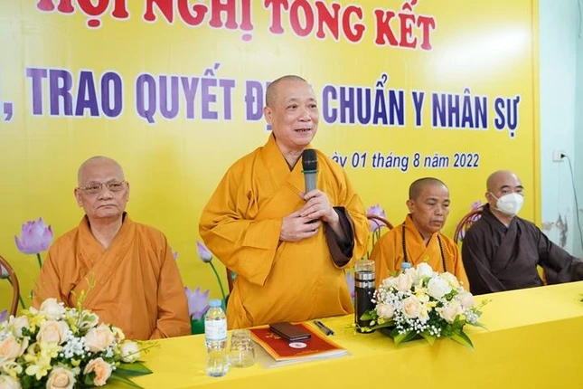 Hòa thượng Thích Bảo Nghiêm đã phát biểu cho biết đại hội đã thành công viên mãn