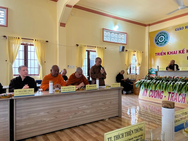 Đại đức Thích Nhuận Nghĩa đã trình kế hoạch tổ chức Đại hội đại biểu Phật giáo tỉnh Bà Rịa - Vũng Tàu nhiệm kỳ 2022-2027