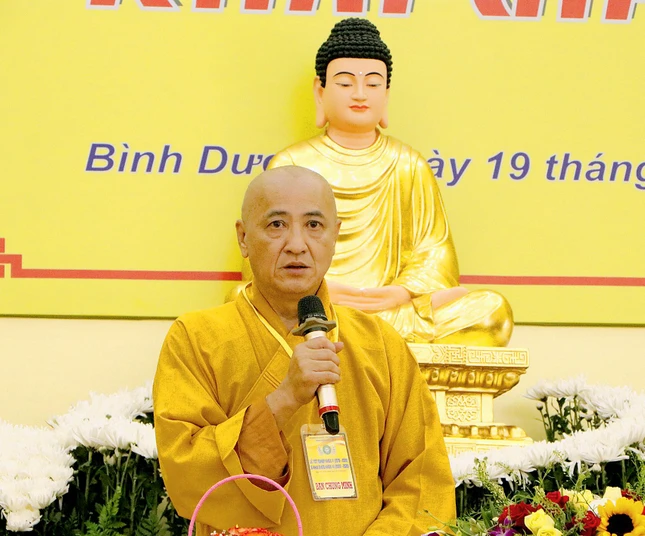 Hòa thượng Thích Huệ Thông, Trưởng ban Trị sự GHPGVN phát biểu chỉ đạo