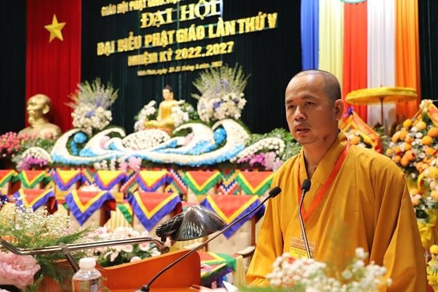 Thượng tọa Thích Thanh Lâm đọc diễn văn khai mạc phiên trù bị