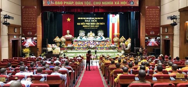 Quang cảnh phiên trù bị Đại hội đại biểu Phật giáo tỉnh Vĩnh Phúc