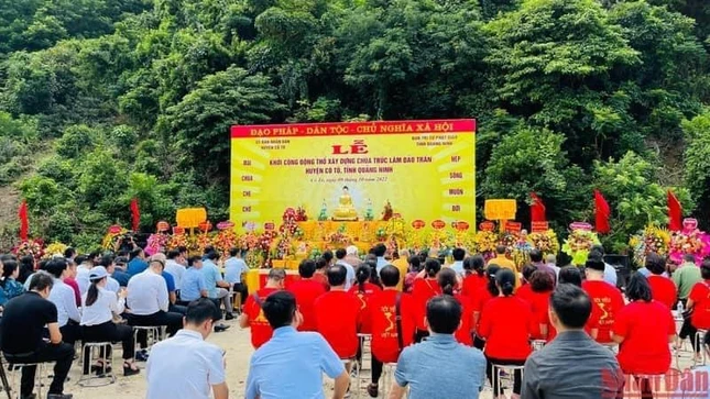 Quang cảnh lễ khởi công xây dựng công trình chùa Trúc Lâm đảo Trần