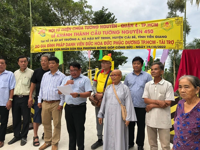 Hội Từ thiện chùa Tường Nguyên khởi công cầu Tường Nguyên 450 tại tỉnh Tiền Giang - Ảnh: T.N
