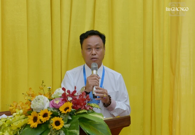 Ông Trà Quang Thanh, đại diện lãnh đạo Ban Tôn giáo Chính phủ phát biểu