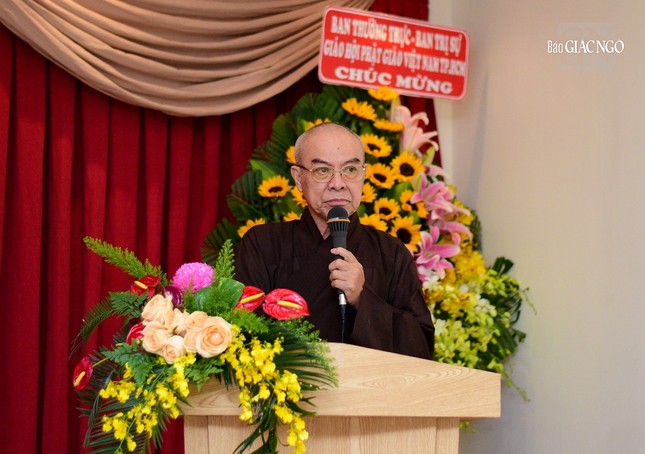 Hòa thượng Thích Nhật Hỷ ghi nhận, tán thán những đóng góp trong hoạt động từ thiện năm 2022 của Ban Từ thiện – xã hội báo Giác Ngộ