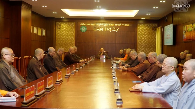 Quang cảnh buổi họp của Ban Thường trực Ban Trị sự TP.HCM