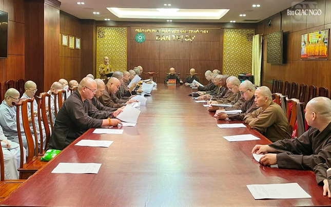 Quang cảnh buổi họp của Ban Hoằng pháp TP.HCM - Ảnh: Tâm Hoa