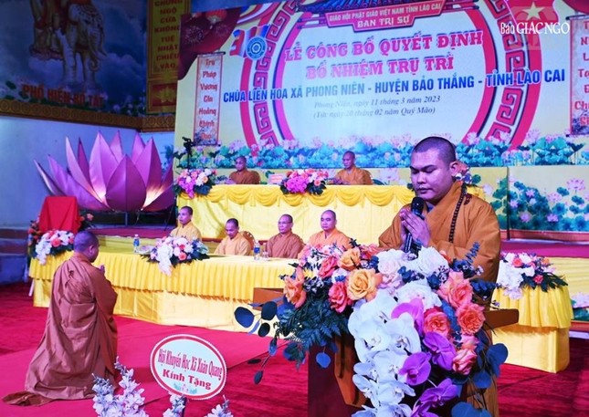 Đại đức Thích Chân Tín công bố quyết định bổ nhiệm trụ trì chùa Liên Hoa