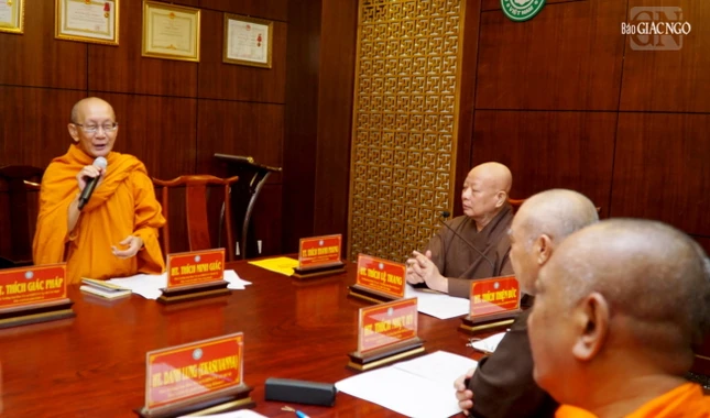 Hòa thượng Thích Minh Giác, Phó Trưởng ban Trị sự TP đóng góp ý kiến về Đại giới đàn, biệt truyền Nam tông