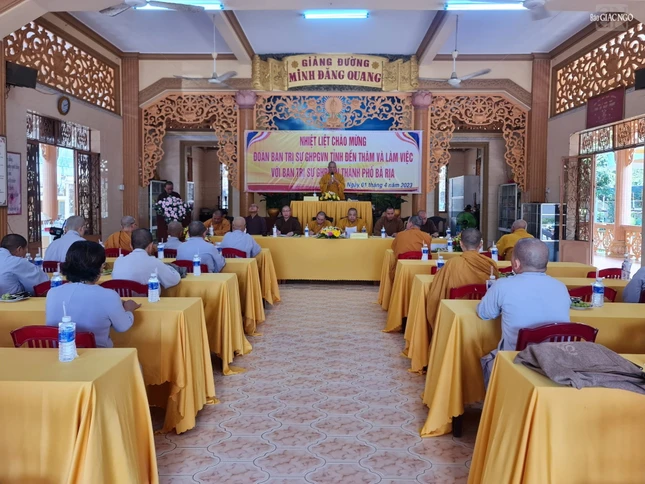 Buổi gặp gỡ Tăng Ni tại văn phòng Ban Trị sự TP.Bà Rịa - tịnh xá Ngọc Phước - Ảnh: Ban TT-TT Phật giáo TP.Bà Rịa