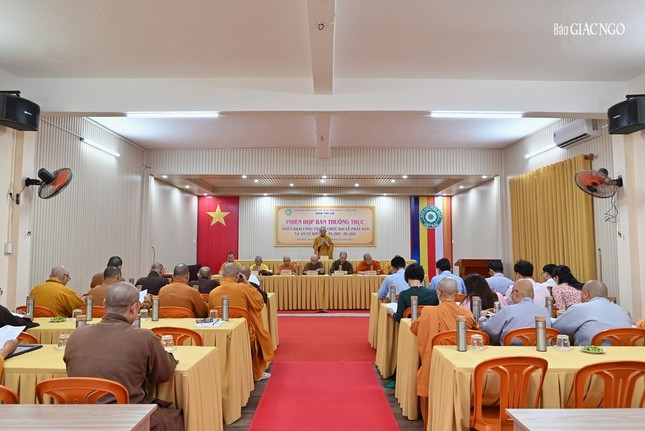 Quang cảnh buổi họp của Ban Thường trực Ban Trị sự tỉnh