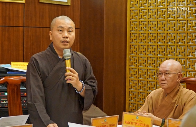 Đại đức Thích Minh Thảo báo cáo hoạt động Phật sự 6 tháng đầu năm