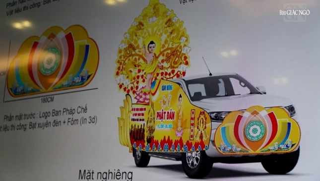 Thiết kế xe hoa của Ban Pháp chế Phật giáo TP.HCM Thiết kế xe hoa của Ban Pháp chế Phật giáo TP.HCM