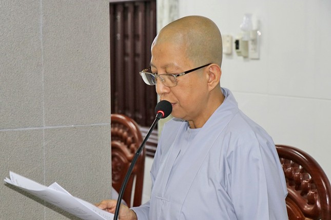 Ni sư Thích nữ Như Nguyệt báo cáo công tác Phật sự quý II - năm 2023