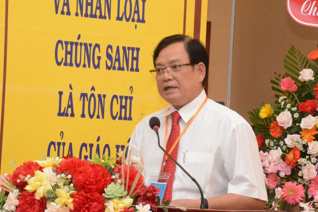 Chủ tịch UBMTTQVN tỉnh Nguyễn Văn Hòa phát biểu