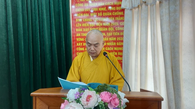 Hòa thượng Thích Từ Vân phát biểu tại buổi lễ