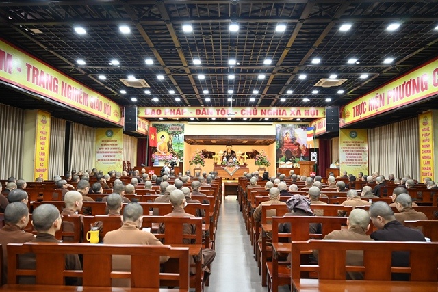 Quang cảnh hội nghị chuyên đề, chia sẻ về một số nội dung mới tại Hiến chương GHPGVN sửa đổi lần thứ 7