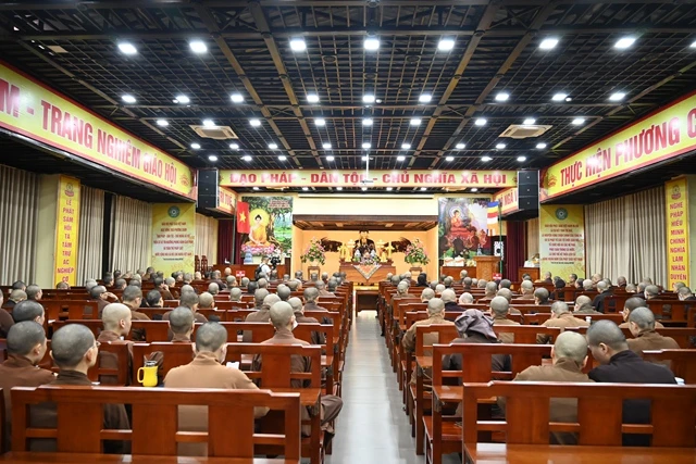 Quang cảnh hội nghị chuyên đề, chia sẻ về một số nội dung mới tại Hiến chương GHPGVN sửa đổi lần thứ 7 Quang cảnh hội nghị chuyên đề, chia sẻ về một số nội dung mới tại Hiến chương GHPGVN sửa đổi lần thứ 7