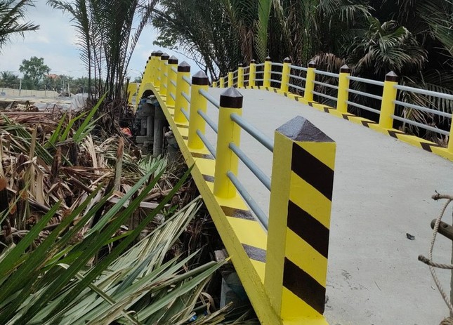 Cây cầu Tường Nguyên 480 tại xã Tân Chánh được bàn giao đến bà con địa phương - Ảnh: TN