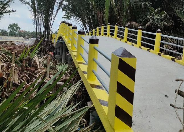 Cây cầu Tường Nguyên 480 tại xã Tân Chánh được bàn giao đến bà con địa phương - Ảnh: TN