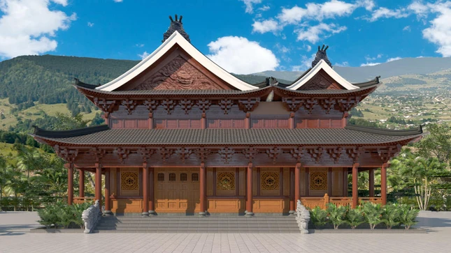 Phối cảnh chùa Hồng Ân Phối cảnh chùa Hồng Ân