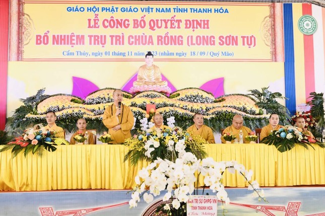 Thượng tọa Thích Tâm Minh phát biểu tại buổi lễ công bố quyết định bổ nhiệm