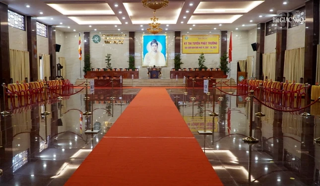 Công tác thiết trí, chuẩn bị kỳ khảo hạch tại "Tuyển Phật trường" - Việt Nam Quốc Tự đã sẵn sàng