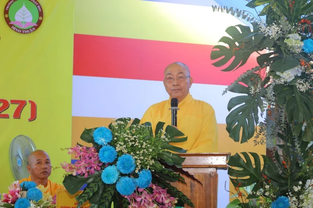 Hòa thượng Thích Minh Nhật phát biểu khai mạc