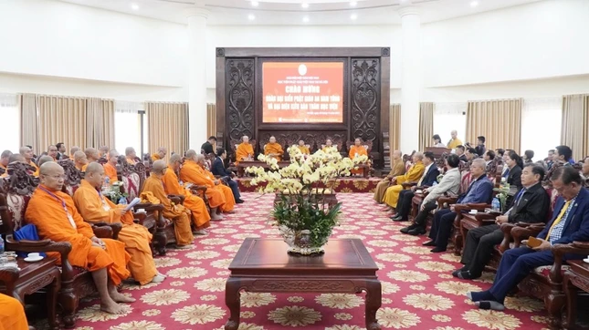 Buổi tiếp phái đoàn thân mật tại Học viện Phật giáo VN tại Hà Nội