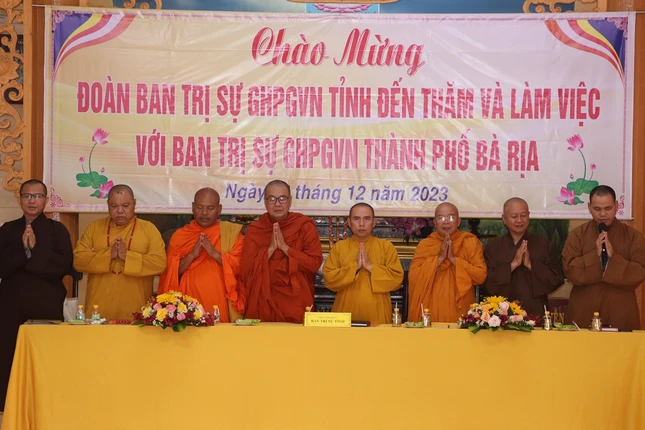 Ban Thường trực Ban Trị sự GHPGVN tỉnh làm việc với Ban Trị sự TP.Bà Rịa Ban Thường trực Ban Trị sự GHPGVN tỉnh làm việc với Ban Trị sự TP.Bà Rịa