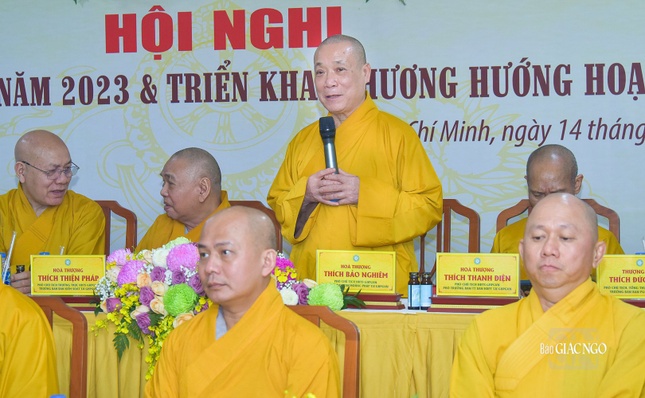 Hòa thượng Thích Bảo Nghiêm ban đạo từ tại hội nghị