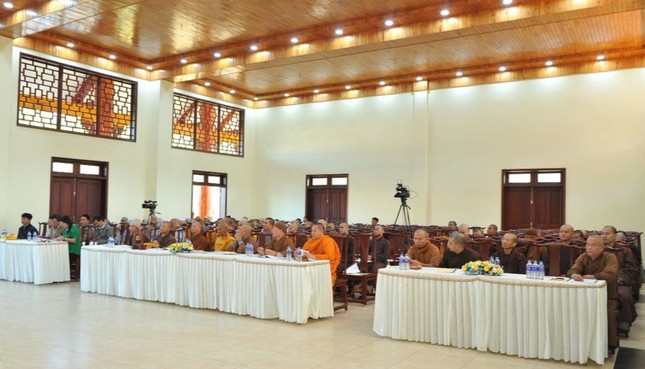 Quang cảnh hội nghị tổng kết hoạt động Phật sự năm 2023 của GHPGVN tỉnh Gia Lai