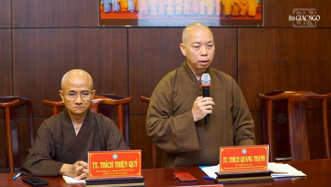 Thượng tọa Thích Quang Thạnh trình Dự án mở Trường Sơ - Trung cấp nội trú TP.HCM, tại chùa Phổ Quang, Q.Tân Bình