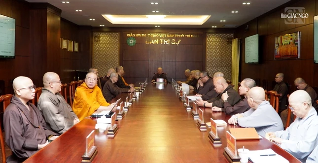 Quang cảnh buổi họp Ban Thường trực GHPGVN TP.HCM tại Việt Nam Quốc Tự