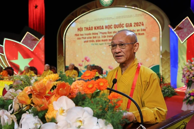 Hòa thượng Thích Thanh Điện phát biểu đề dẫn