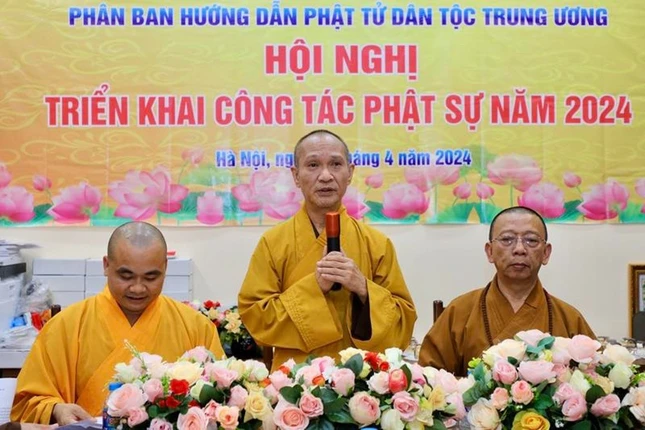 Hòa thượng Thích Thanh Điện đạo từ tại hội nghị