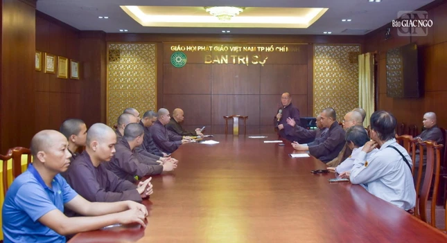 Tiểu ban Trật tự thuộc Ban Tổ chức Đại lễ Phật đản của GHPGVN TP.HCM họp phân công công việc hỗ trợ trật tự