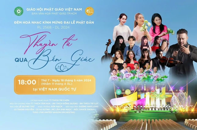Đêm hòa nhạc tại Việt Nam Quốc Tự (số 242-244, P.12, Q.10) diễn ra vào lúc 19 giờ tối nay, ngày 11-4-Giáp Thìn (18-5-2024)
