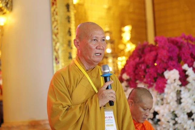 Thượng tọa Thích Phước Nghiêm đạo từ tại lễ bế mạc